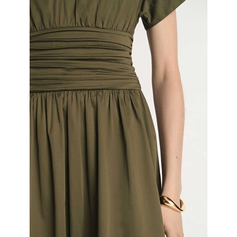 Veronika Maine Stretch Cotton Gathered Waist Midi Dress image number 2